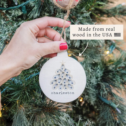 Isle of Palms Coastal Oyster Holiday Tree Ornament