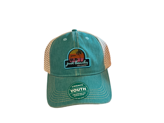 Just Beachy Youth Trucker Hat - Aqua