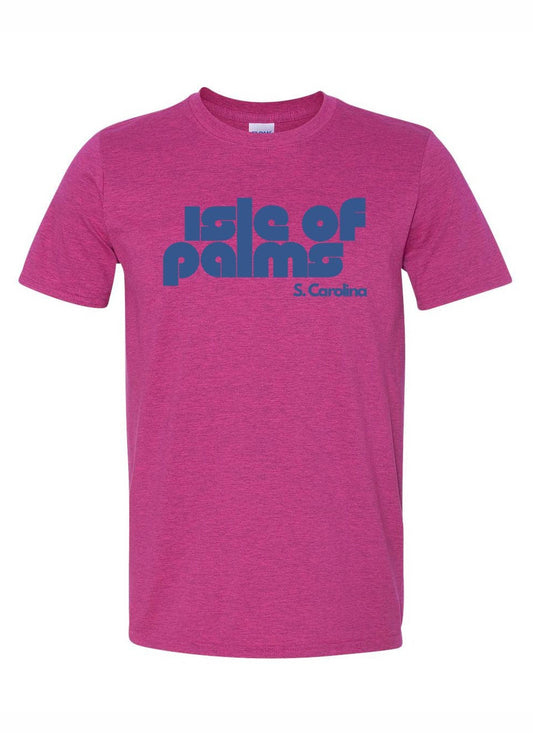 Isle of Palms, S. Carolina T-Shirt - Adult Unisex - Hot Pink/Blue Letters