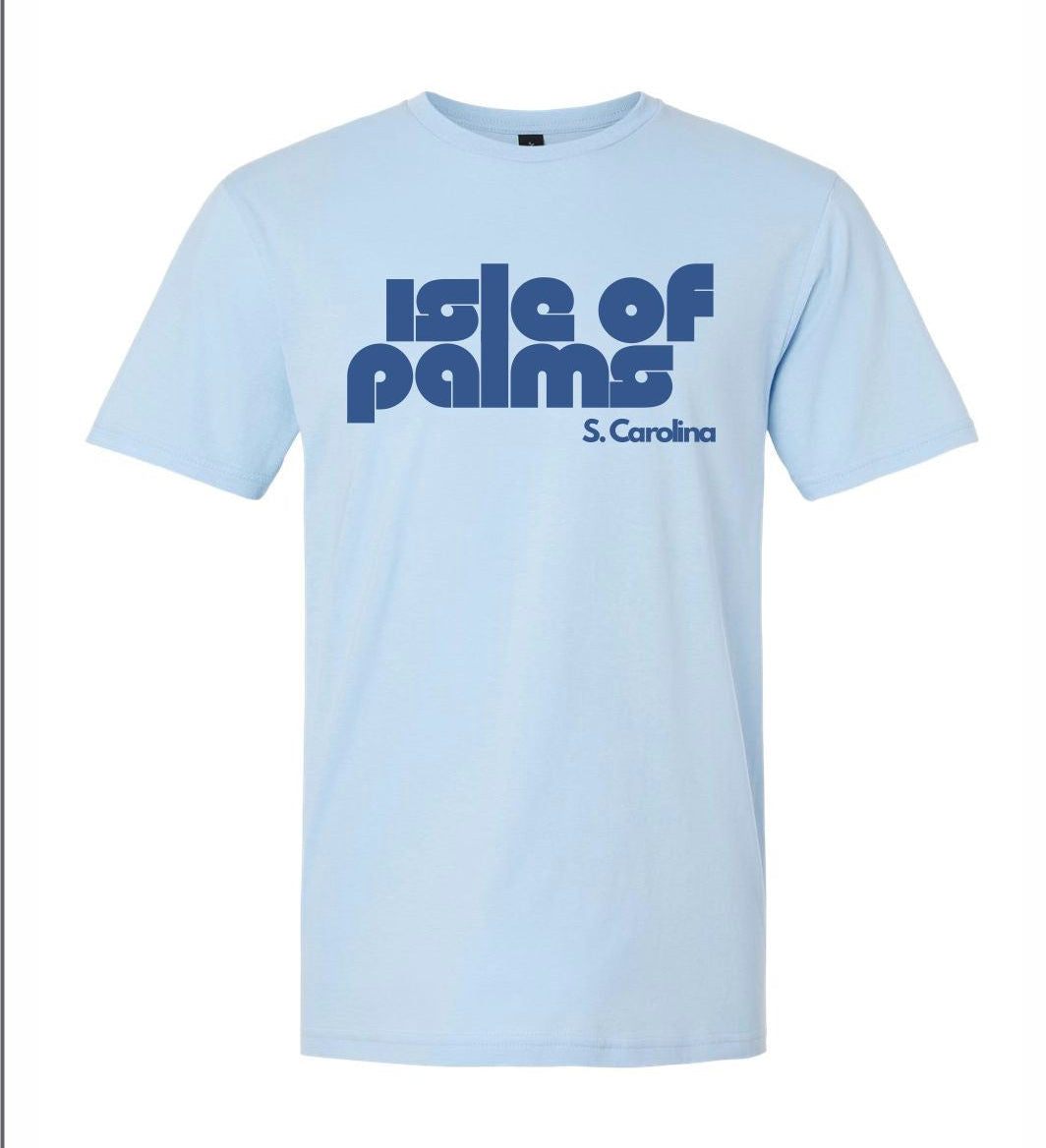 Isle of Palms, S. Carolina T-Shirt - Adult Unisex - Light Blue/Blue Letters