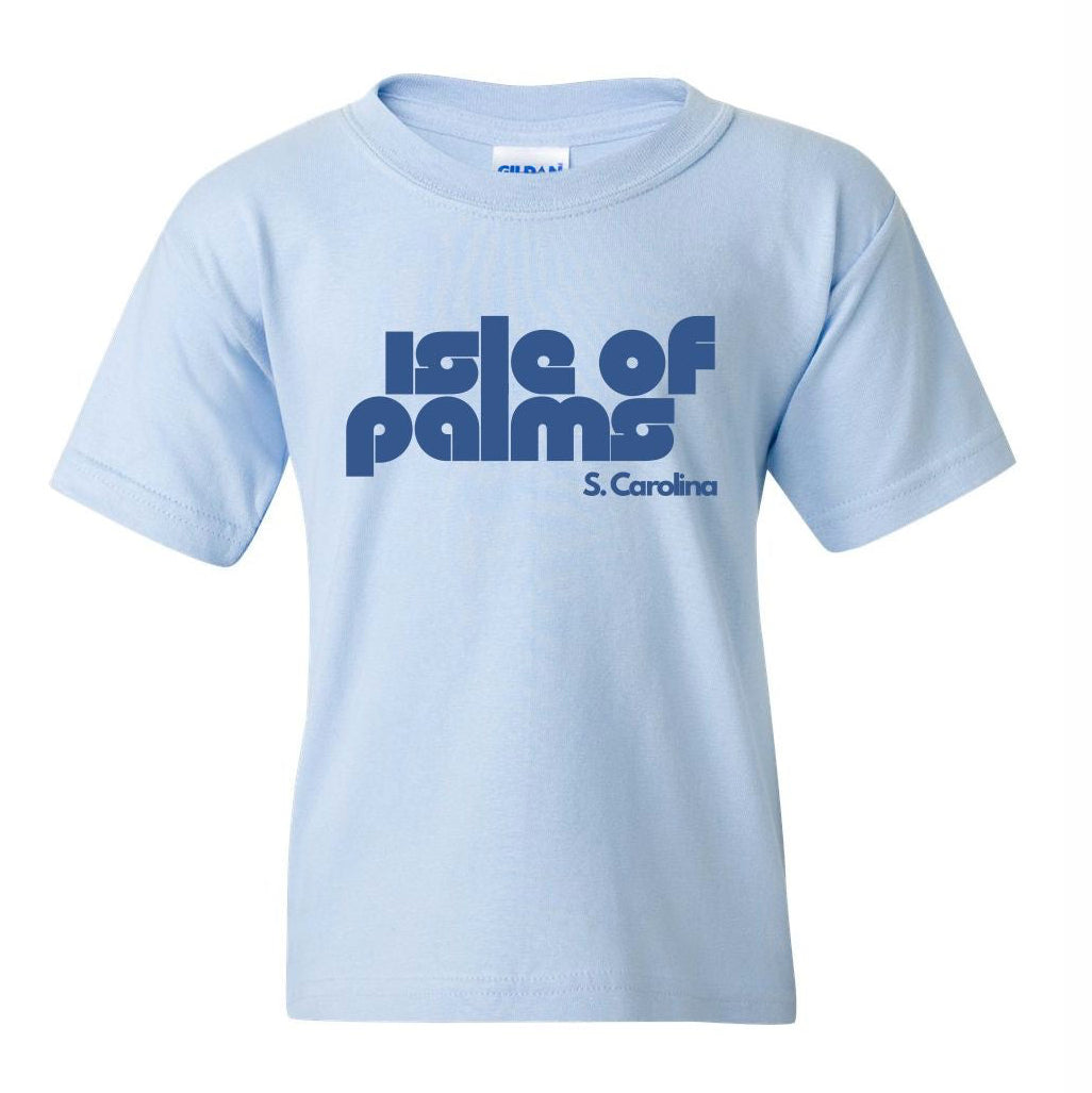 Isle of Palms, S. Carolina T-Shirt - Youth Unisex - Light Blue/Blue Letters