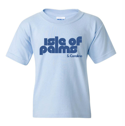 Isle of Palms, S. Carolina T-Shirt - Youth Unisex - Light Blue/Blue Letters