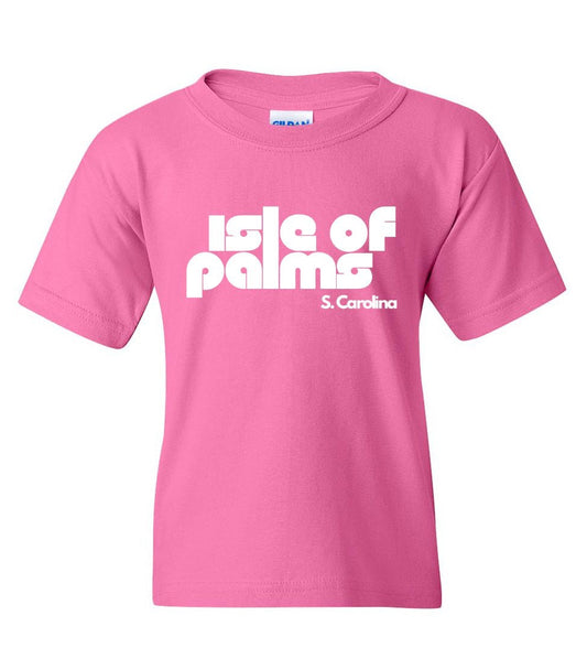 Isle of Palms, S. Carolina T-Shirt - Youth Unisex - Pink/White Letters