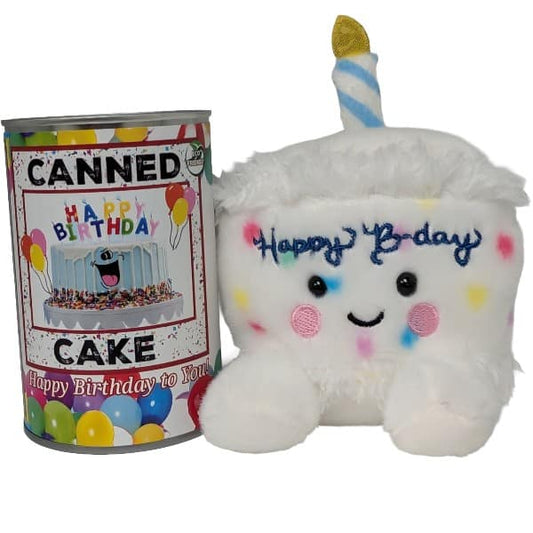 Canned Gifts - The Canned Birthday Cake - Stuffed Animal Plush W/Jokes