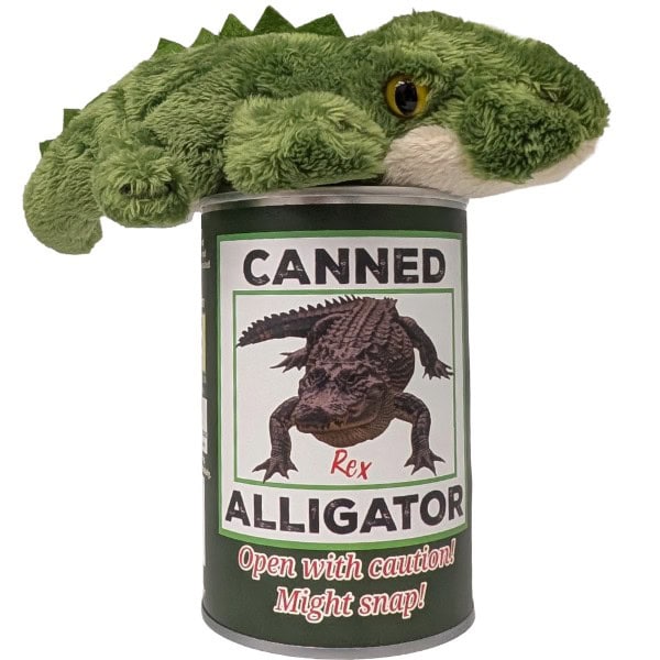 Canned Gifts -Rex the Canned Alligator Plush W/Jokes