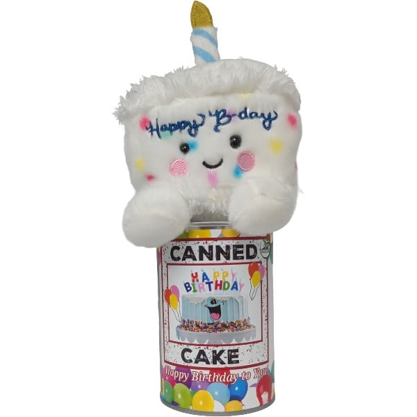Canned Gifts - The Canned Birthday Cake - Stuffed Animal Plush W/Jokes