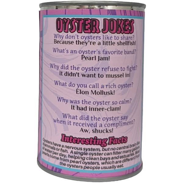 Canned Gifts - The Canned Oyster - Stuffed Animal Plush W/Jokes