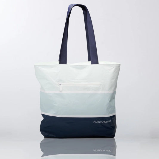 Pink Carolina - Anywhere Tote - Coastal Blue Stripes - Water Resistant