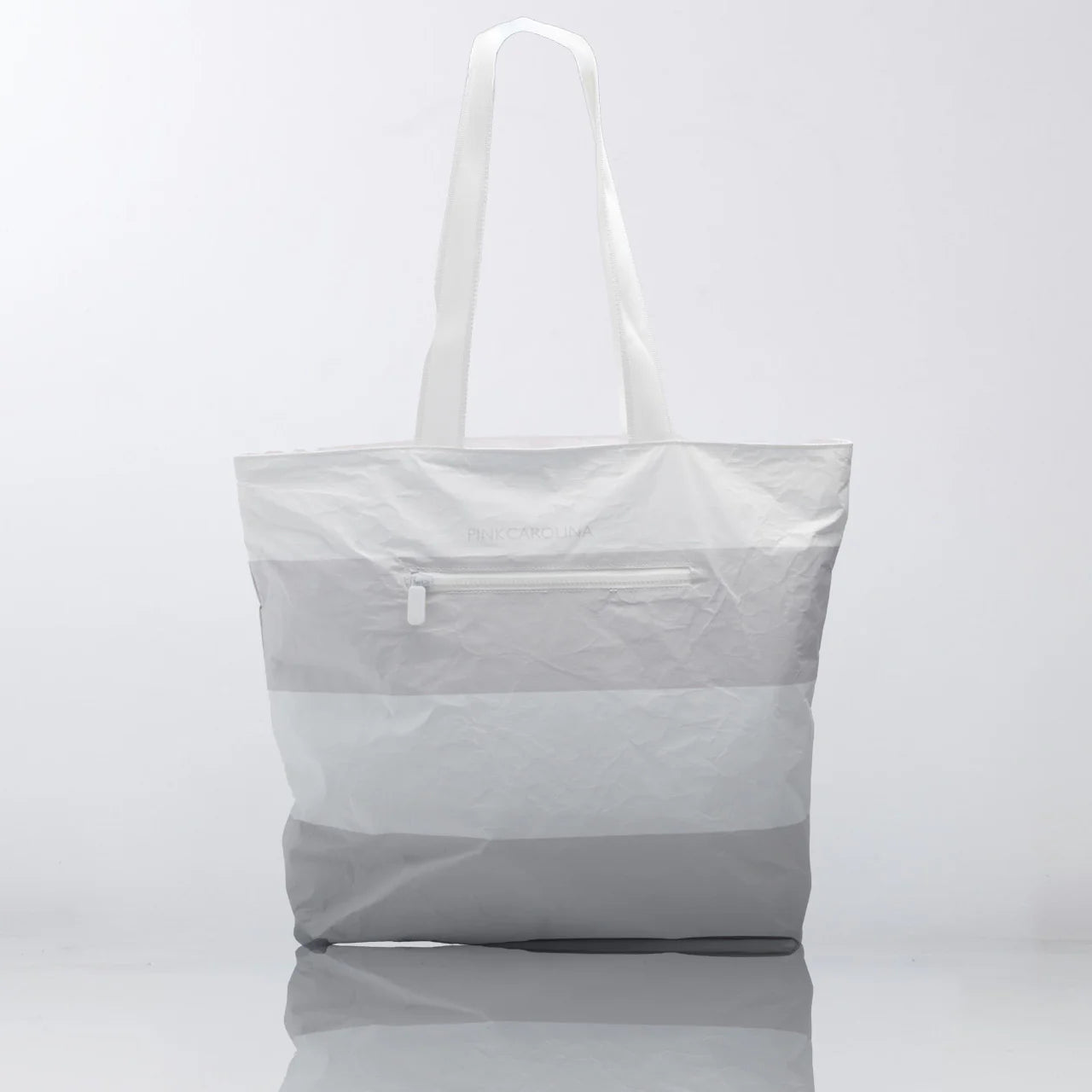 Carolina Pink - Anywhere Tote - Grey Stripe - Water Resistant