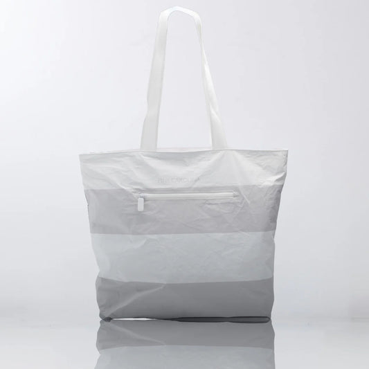 Carolina Pink - Anywhere Tote - Grey Stripe - Water Resistant