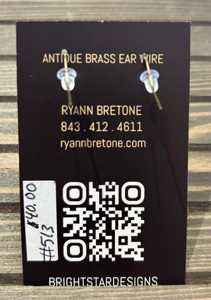 #513 Patina Collection Earrings by Bright Star Designs - Made in Charleston, SC.