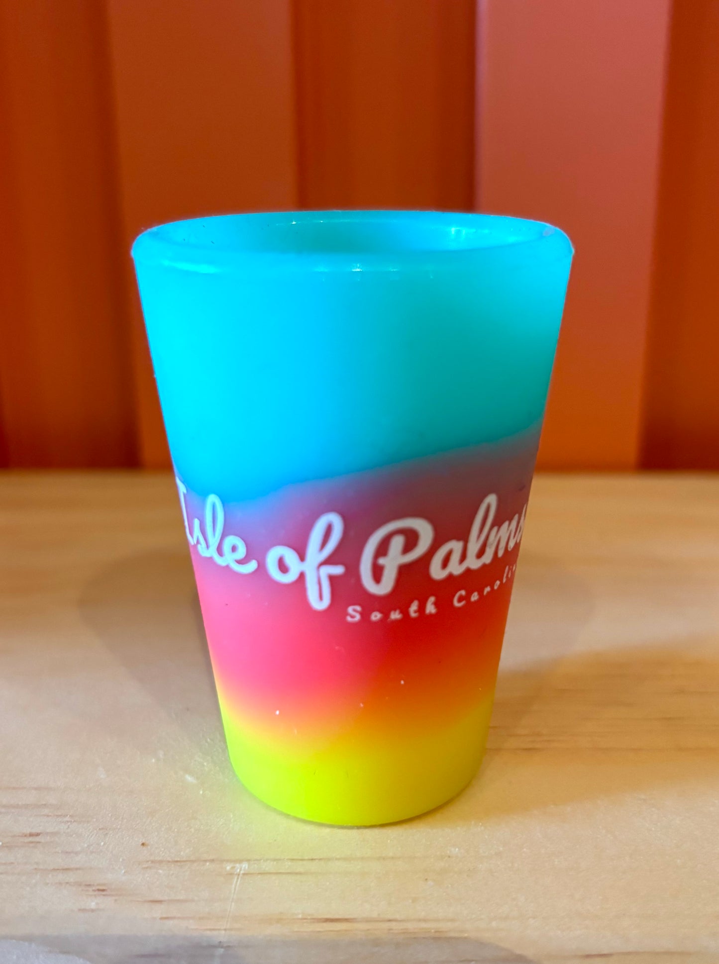 Isle of Palms Silipint Shot Glass - Aurora Teal/Pink/Yellow