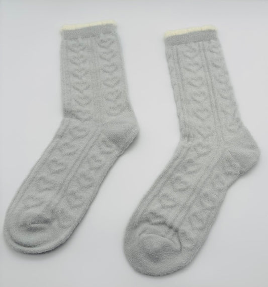 Grey Heart Socks