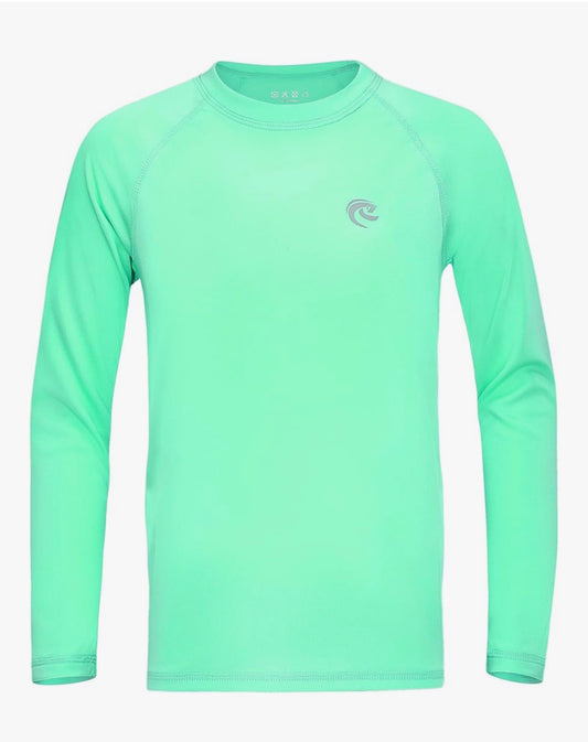Kids Light Green Rash Guard Top