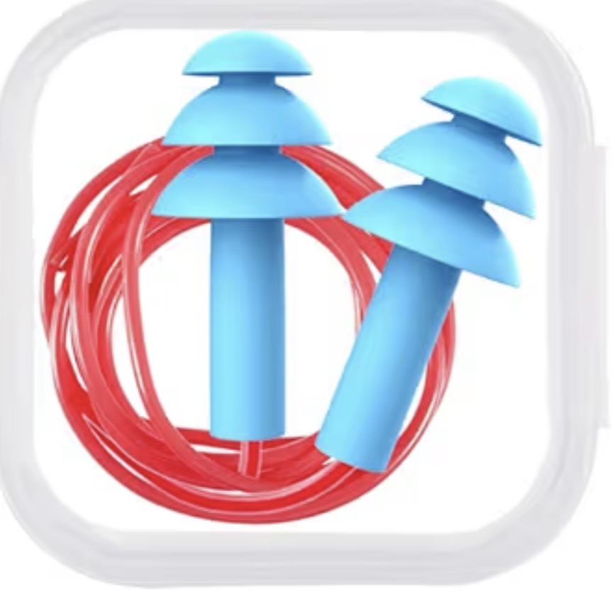 Water Earplugs Light Blue / Red