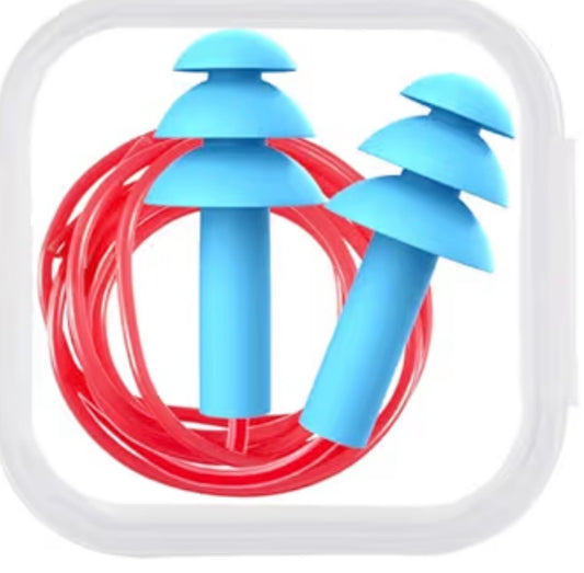 Water Earplugs Light Blue / Red