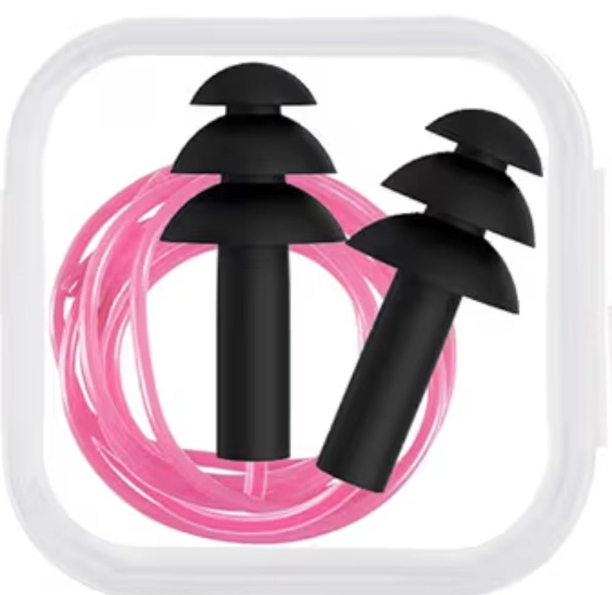 Water Earplugs Black / Hot Pink