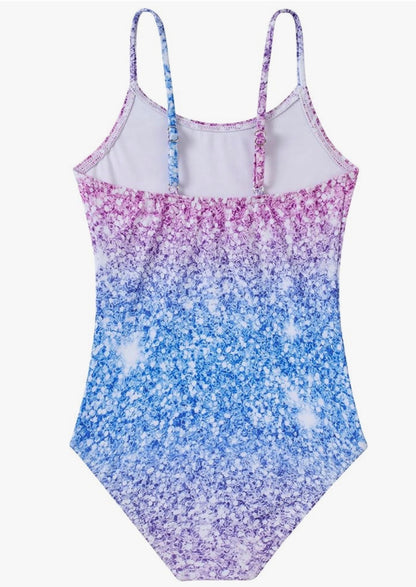 Girls Sparkle Pink/Blue/Purple One Piece Bathing Suit