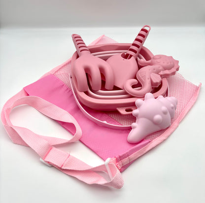 Kids Beach Sand Bucket 6 Piece Set in Pink