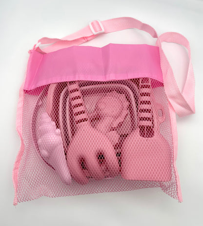 Kids Beach Sand Bucket 6 Piece Set in Pink