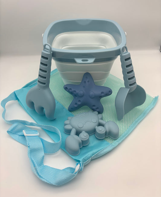 Kids Beach Sand Bucket 6 Piece Set in Blue