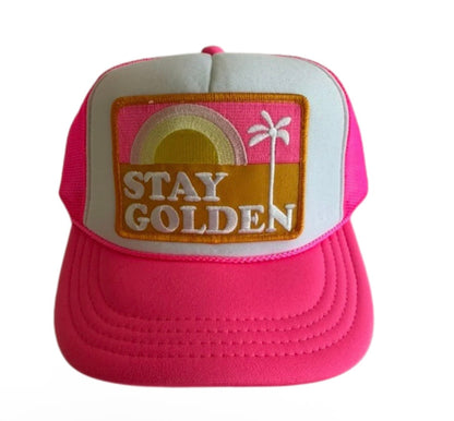 Local Beach Stay Golden Patch Trucker Hat