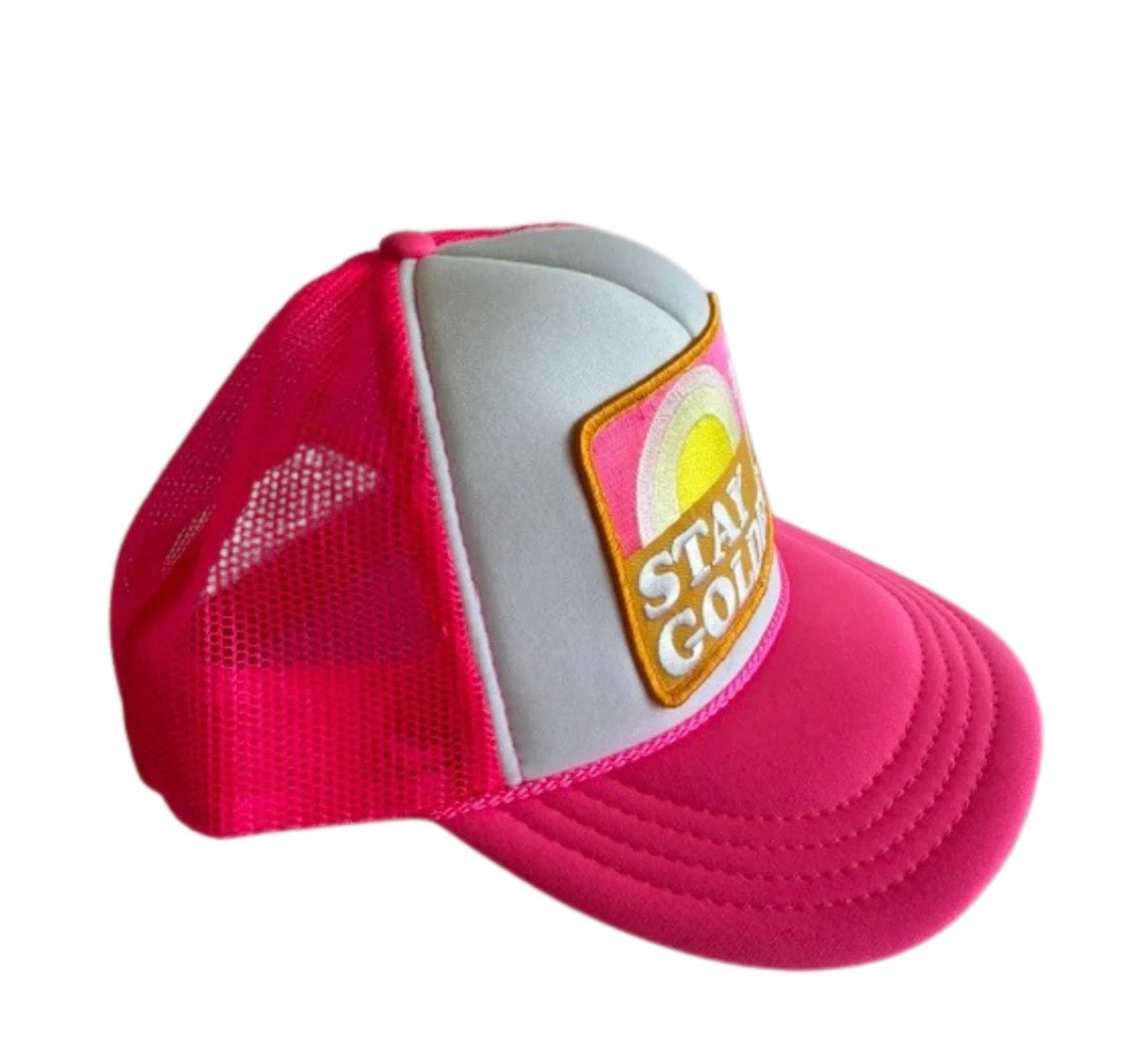 Local Beach Stay Golden Patch Trucker Hat
