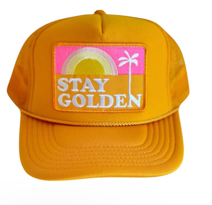 Local Beach Stay Golden Patch Trucker Hat