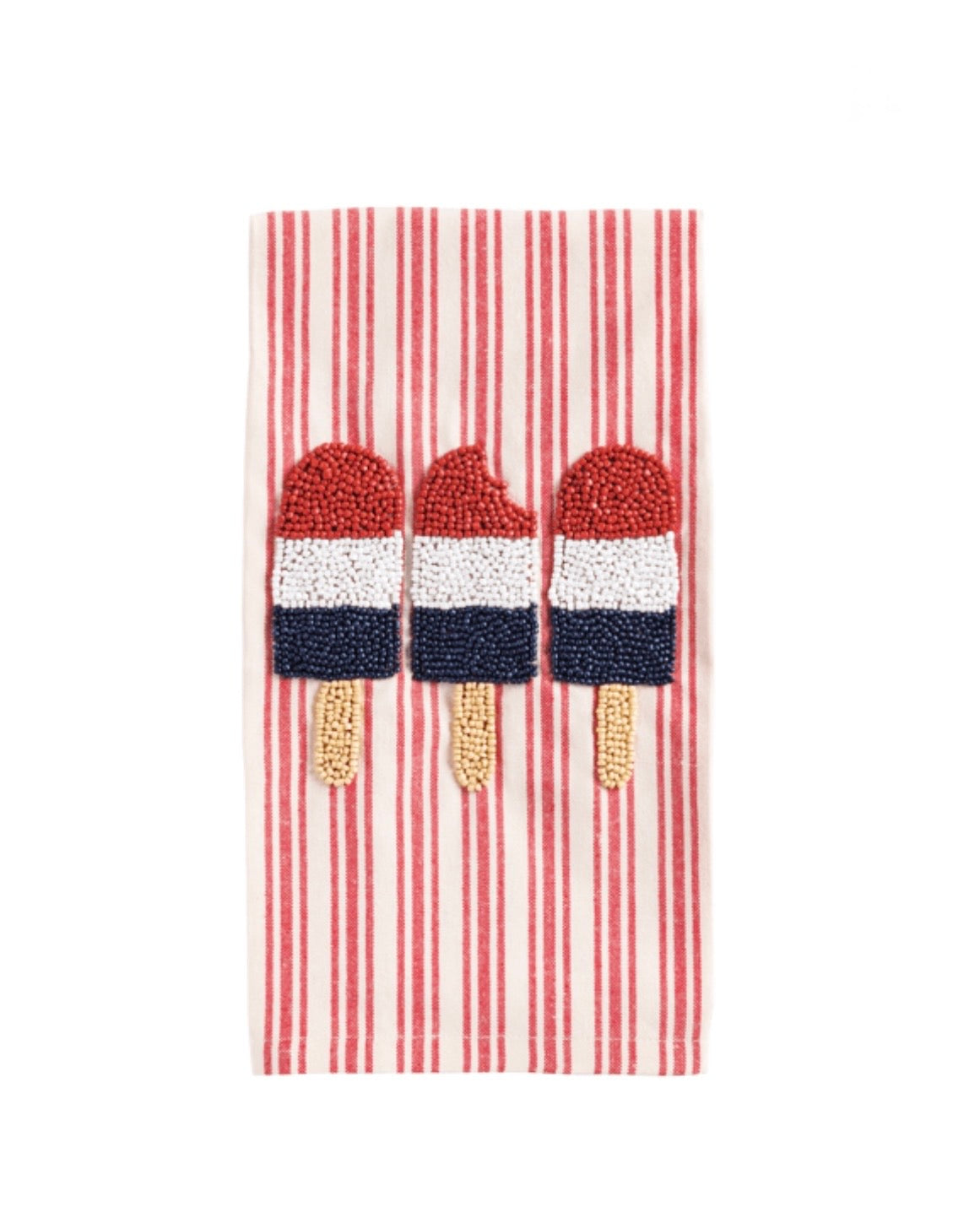 Ice Pop Red White and Blue Beaded Towel