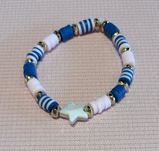 Local Handmade Bracelet Single Blue Pink & Star