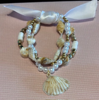 Local Handmade Bracelet Triple Shell