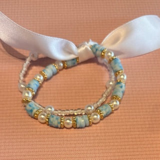 Local Handmade Bracelet Double Ocean Blue