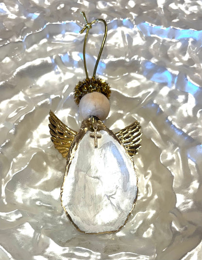 Sylvia Shells - Oyster Angel Gold/Silver Hand/Local Made Ornament Decoration