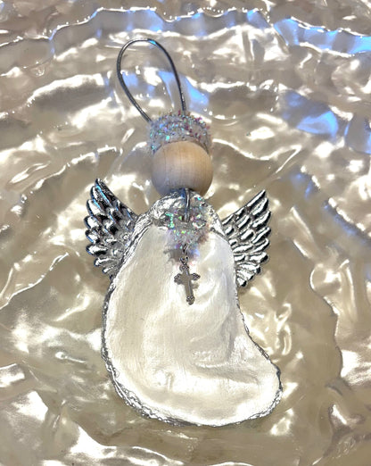 Sylvia Shells - Oyster Angel Gold/Silver Hand/Local Made Ornament Decoration