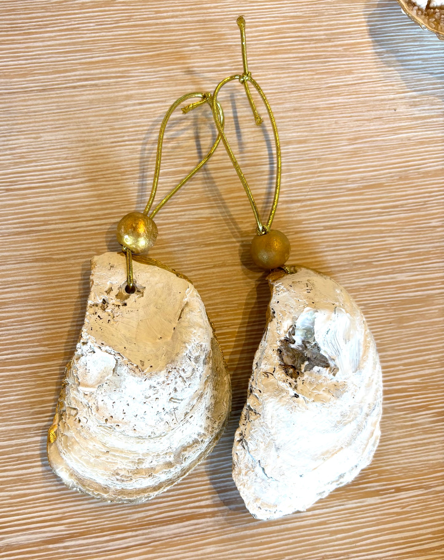 Sylvia Shells - Oyster Hand/ Local Made Ornament with Umbrella/Water Embellishment