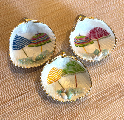 Sylvia Shells - Seashell Hand/Local Made with Umbrella and Water Embellishment