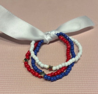 Local Handmade Bracelet Triple Red White & Blue