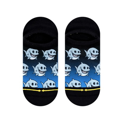 MERG4 FAT SHARK NO SHOW SOCKS WITH ART BY CHUMP MAGIC - ADULT