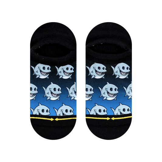 MERG4 FAT SHARK NO SHOW SOCKS WITH ART BY CHUMP MAGIC - ADULT