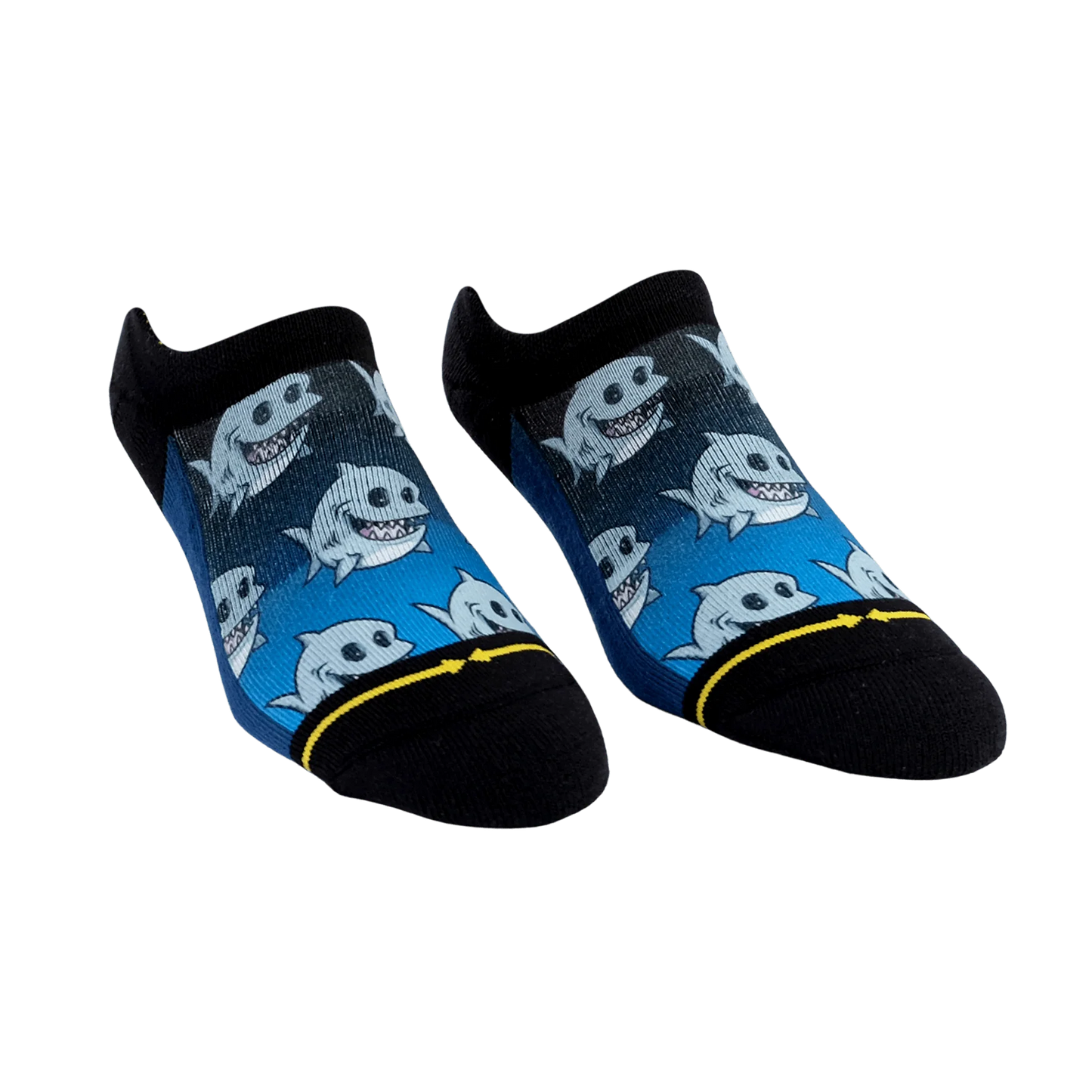 MERG4 FAT SHARK NO SHOW SOCKS WITH ART BY CHUMP MAGIC - ADULT