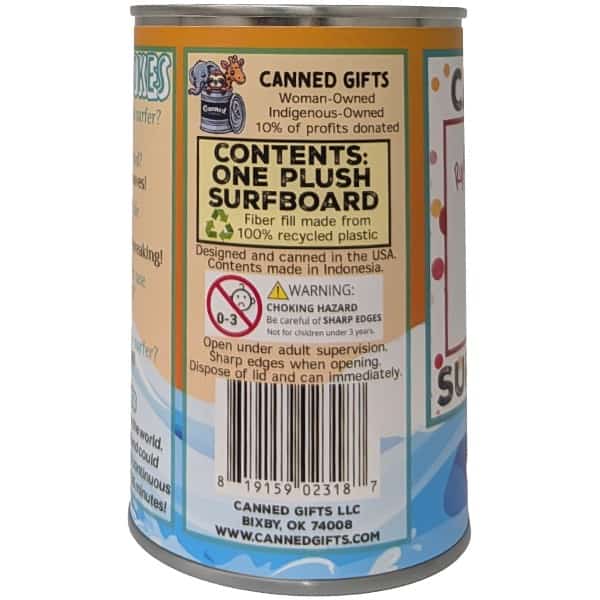 Canned Gifts - Canned Surfboard - Stuffed Plush W/Jokes