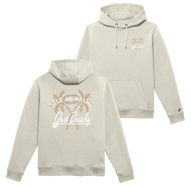Adult Isle of Palms is Just Beachy League Hoodie - Light Tan