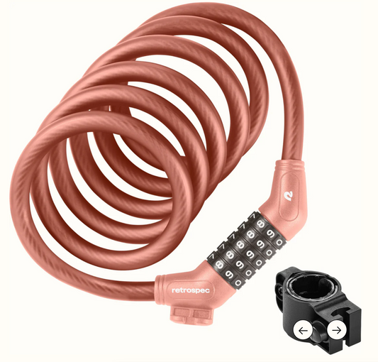 Retrospec Grizzly Plus Cable Lock - Matte Blush