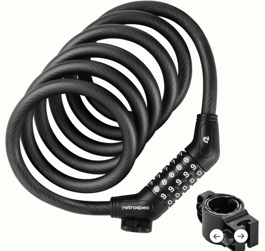 Retrospec Grizzly Cable Lock - Matte Black