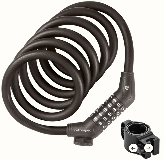 Retrospec Grizzly Cable Lock - Matte Basalt