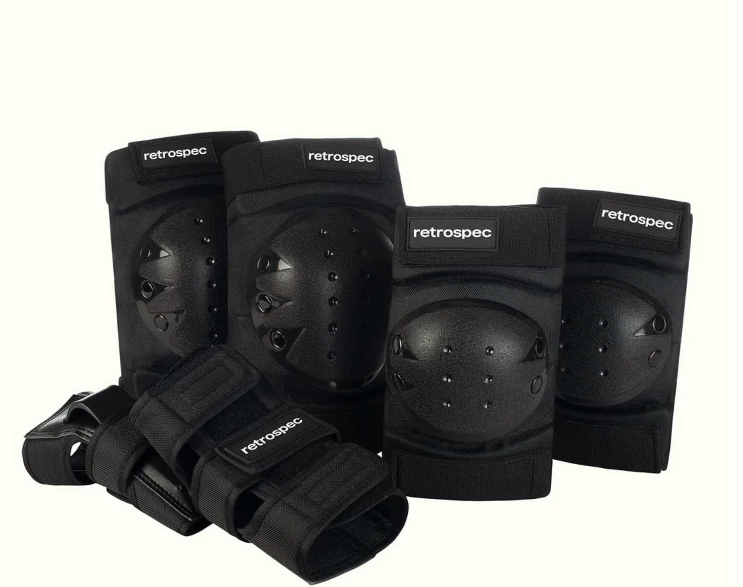 Retrospec Multi-Sport Protective Pad Set - Black - 3 Adult (Fits Most)