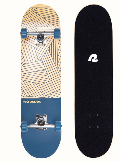 Retrospec Alameda Skateboard - Woven Navy 8in