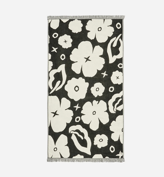 Slowtide XOXO Black Driftweave Turkish Towel