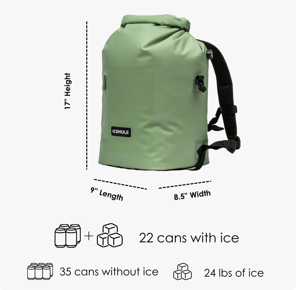 ICEMULE - Recycled Jaunt Cooler (20 L) - Sage Green