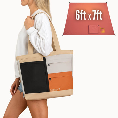 Premium Beach Tote with Pull-out Blanket